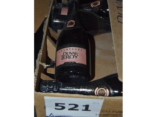 23x fles champagne, duval-leroy, rosé prestige premier cru, rosé, 75cl - afbeelding 1 van  3