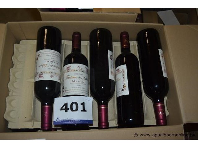 23x fles rode wijn, château fontaine de l'aubier, médoc, 2008, 75cl - afbeelding 1 van  3