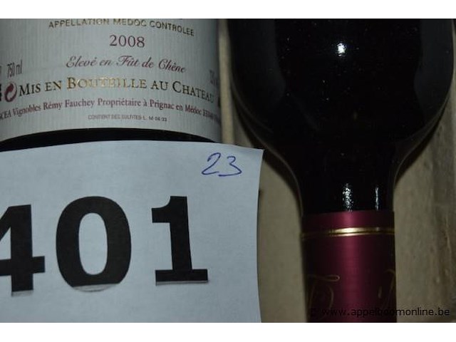 23x fles rode wijn, château fontaine de l'aubier, médoc, 2008, 75cl - afbeelding 3 van  3