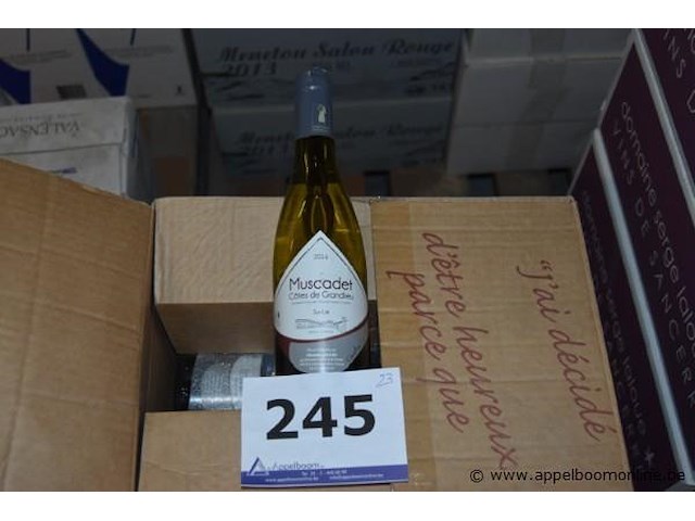 23x fles witte wijn, muscadet côtes de grandlieu, sur lie, 2016, 75cl - afbeelding 1 van  3
