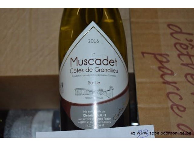 23x fles witte wijn, muscadet côtes de grandlieu, sur lie, 2016, 75cl - afbeelding 2 van  3