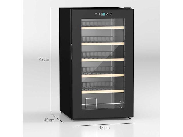 24 flessen wijnkelder 65l high performance instelbare temperatuur 5-20° - afbeelding 3 van  7