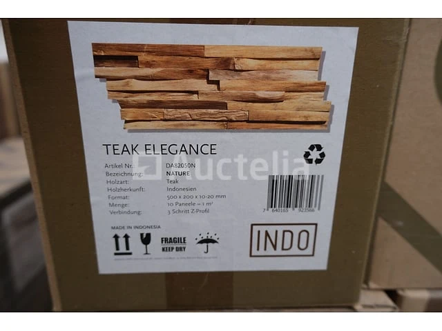 24 pakketten van 1 m² indo teak elegance nature 3d-panelen - afbeelding 3 van  6