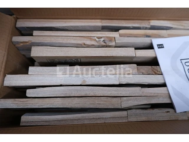 24 pakketten van 1 m² indo teak gun gerookte 3d-paneling - afbeelding 3 van  5