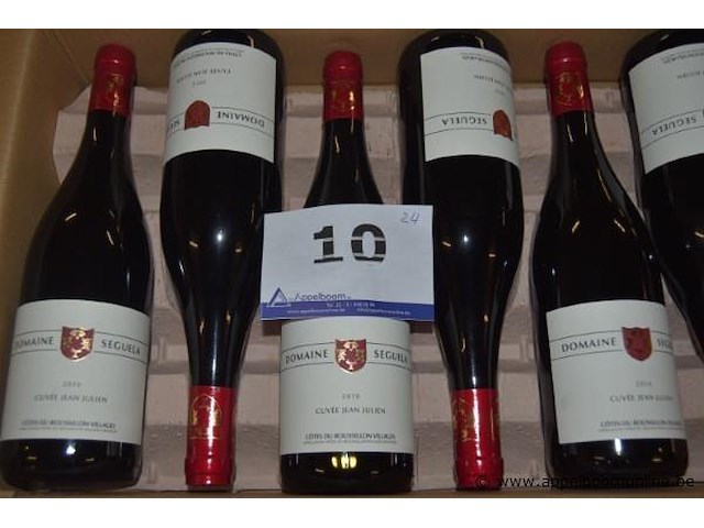 24 rode flessen wijn domaine seguela cuvée jean julien 2010, côtes du roussillon villages appellation protégée, 750ml - afbeelding 1 van  3
