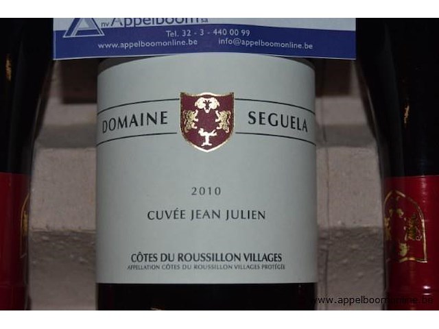 24 rode flessen wijn domaine seguela cuvée jean julien 2010, côtes du roussillon villages appellation protégée, 750ml - afbeelding 2 van  3