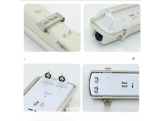 24 x dubbele tl armatuur 120cm – ip65 waterdicht – fluorescerend frame - afbeelding 4 van  7