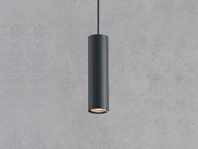 24 x gu10 decoratief hanglamp cilinder 24cm zand zwart - afbeelding 3 van  5