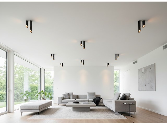 24 x gu10 opbouw design armatuur cilinder zand zwart 35cm - afbeelding 4 van  9