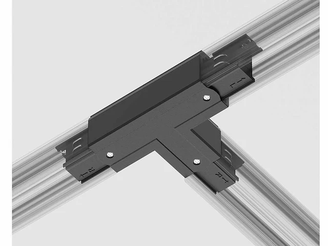 24 x intec 3-fase spanningsrail t-stuk zwart - afbeelding 3 van  10
