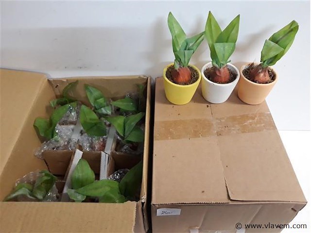 24 x kunstsplant in potje - afbeelding 1 van  2