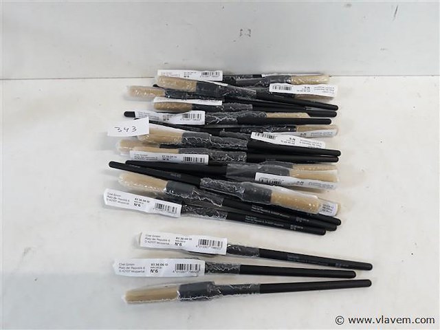 24 x lakverfborstel rond nr 6 pvc steel - afbeelding 1 van  2