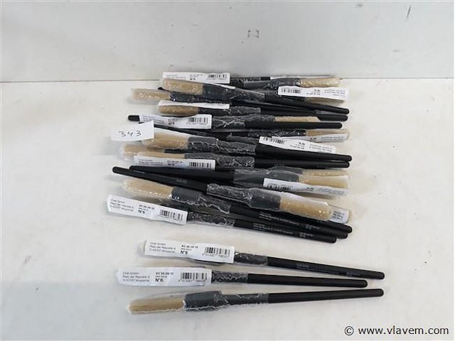 24 x lakverfborstel rond nr 6 pvc steel - afbeelding 1 van  2