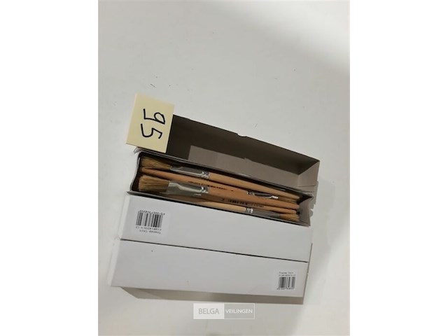 24 x penselen plat nr 14 houten steel - afbeelding 2 van  3