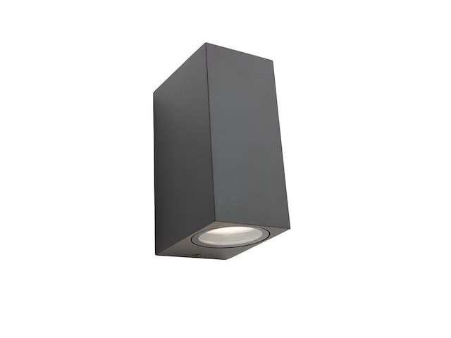 24 x wandlamp rechthoekig gu10 duo fitting zwart waterdicht - afbeelding 3 van  8