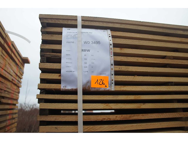 2,44 m³ eiken planken 22mm - afbeelding 2 van  5