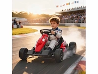 24v elektrische kinderkart, gokart, 2 x 150w motor, driftmodus, verstelbare stoel, zachte start, rood