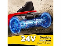 24v elektrische kinderkart, gokart, 2 x 150w motor, driftmodus, verstelbare stoel, zachte start, rood - afbeelding 4 van  6