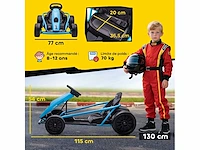 24v elektrische kinderkart, gokart met driftmodus, 2 motoren, zachte start - afbeelding 3 van  5