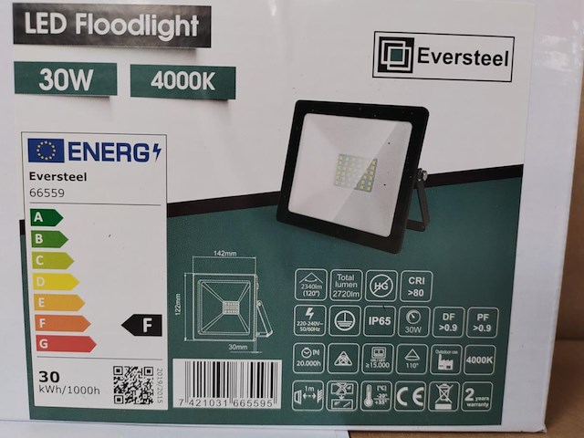 24x eversteel led breedstraler 30 watt - afbeelding 5 van  5