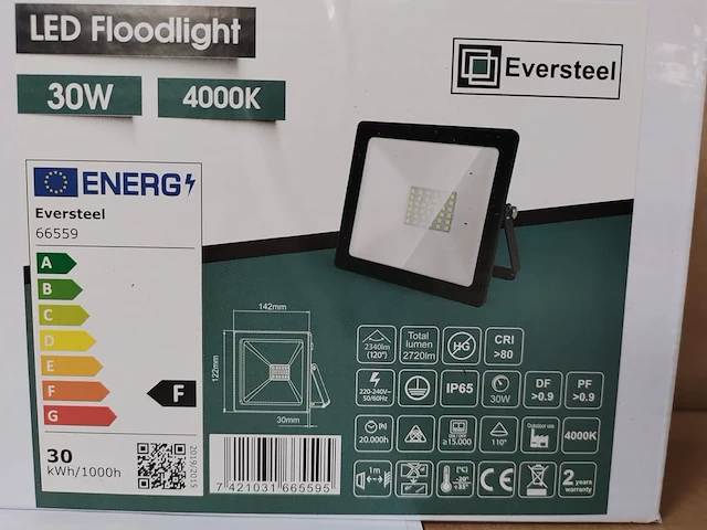 24x eversteel led breedstraler 30 watt - afbeelding 5 van  5