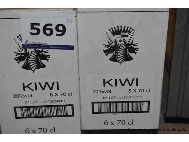 24x fles kiwi likeur, kiwi, 20%vol., 70cl - afbeelding 2 van  2