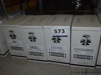 24x fles likeur, diverse smaken (sureau 18%vol., miel 18%vol., lychee 25%vol., gingembre 18%vol., 70cl - afbeelding 1 van  2
