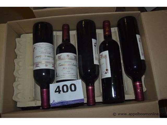 24x fles rode wijn, chateau fontaine de l'aubier, medoc, 2008, 75cl - afbeelding 1 van  3
