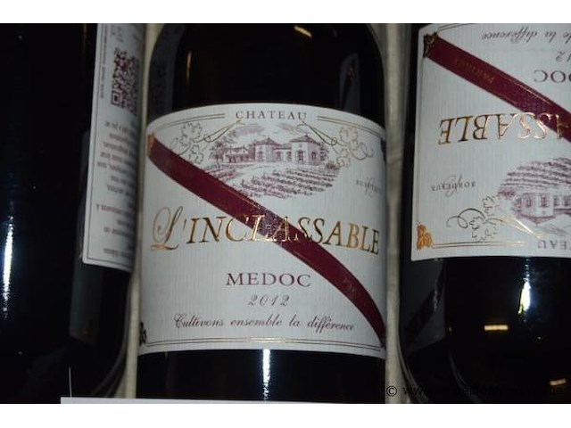 24x fles rode wijn, château l'inclassable, médoc, 2012, 75cl - afbeelding 2 van  3