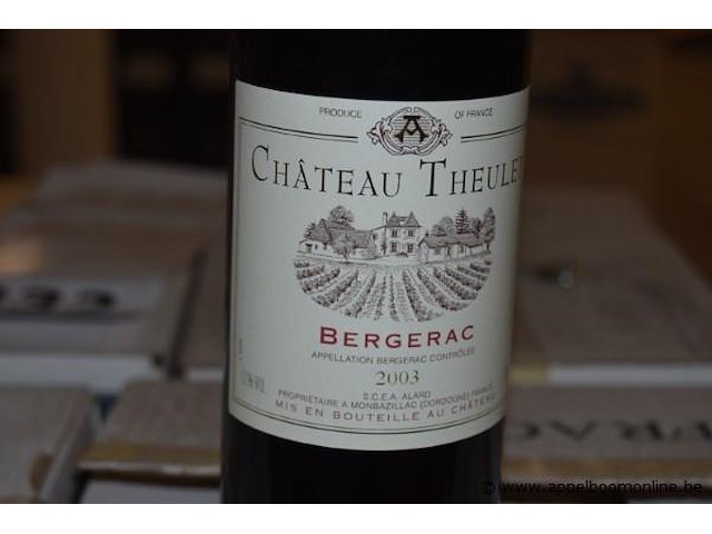 24x fles rode wijn, château theulet, bergerac, 2003, 75cl - afbeelding 2 van  3