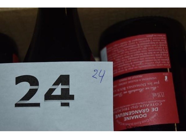 24x fles rode wijn, domaine de grangeneuve, coteaux du tricastin 2001, 750ml - afbeelding 3 van  3
