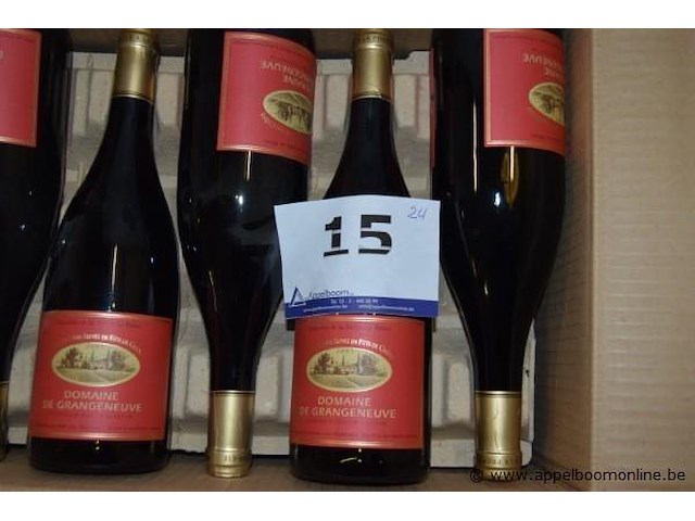 24x fles rode wijn, domaine de grangeneuve, coteaux-du-tricastin, 2001 - afbeelding 1 van  3