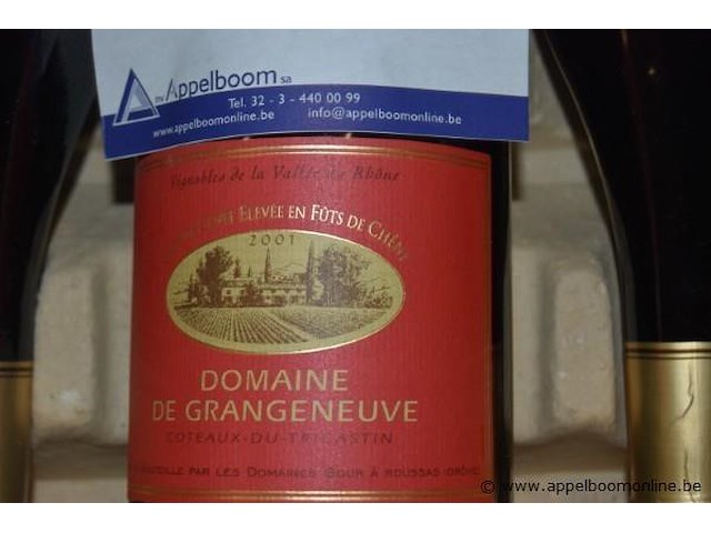 24x fles rode wijn, domaine de grangeneuve, coteaux-du-tricastin, 2001 - afbeelding 2 van  3