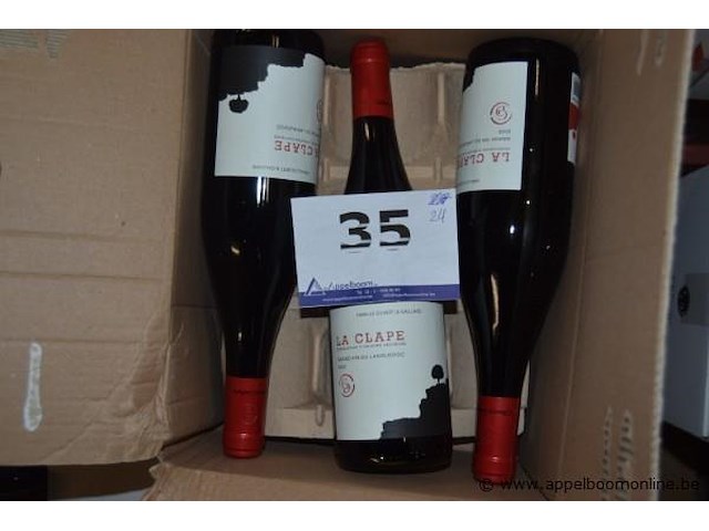 24x fles rode wijn, famille gilbert & gaillard, la clape 2020, grand vin du languedoc, 750ml - afbeelding 1 van  3