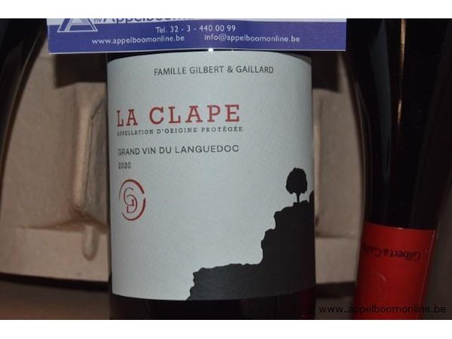 24x fles rode wijn, famille gilbert & gaillard, la clape 2020, grand vin du languedoc, 750ml - afbeelding 2 van  3
