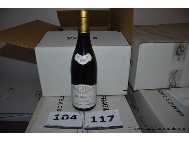 24x fles rode wijn, mongeard-mugneret, bourgogne pinot noir 2008, 750ml - afbeelding 1 van  3