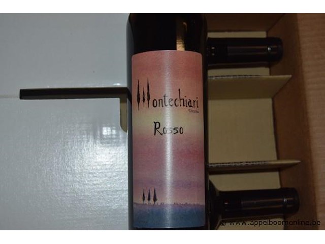 24x fles rode wijn, montechiairi, toscana igt, 2019, 75cl - afbeelding 2 van  4