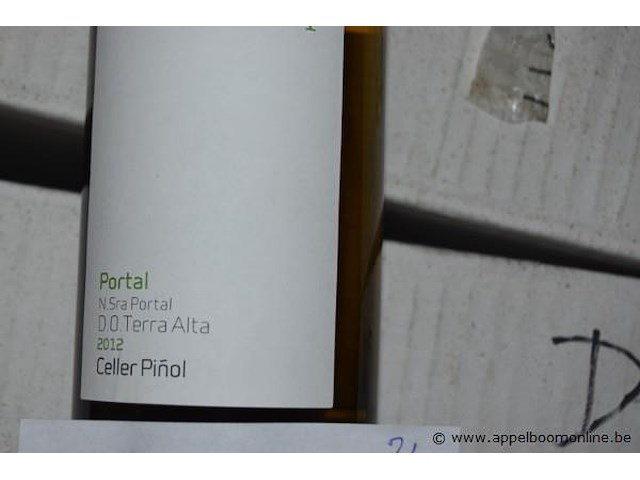 24x fles witte wijn, celler piñol, portal n.sra portal do terra alta, 2012, 75cl - afbeelding 2 van  3