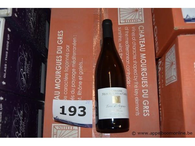 24x fles witte wijn, domaine mourgue du gres, terre d'argence blanc 2012, 750ml - afbeelding 1 van  3