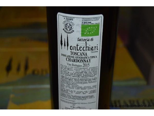 24x fles witte wijn, fattoria di montechiari, toscana igt chardonnay, 2015, 75cl - afbeelding 2 van  3