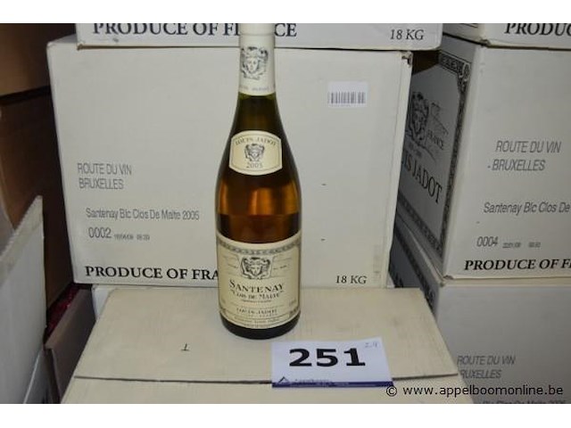 24x fles witte wijn, louis jadot, santenay "clos de malte", 2005, 75cl - afbeelding 1 van  4