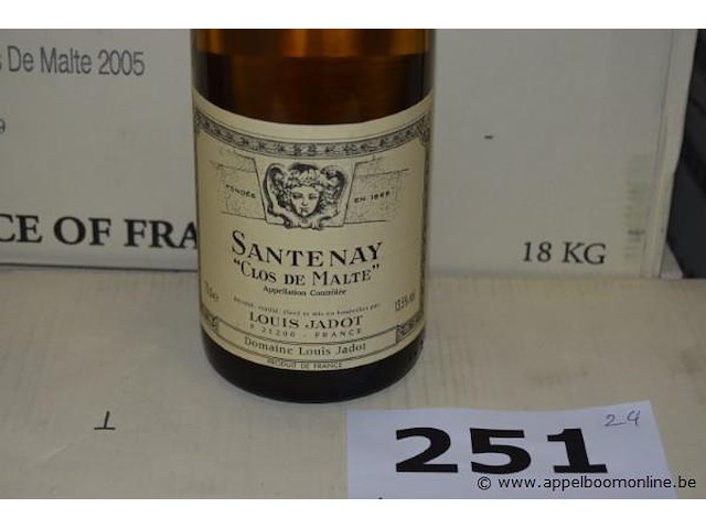 24x fles witte wijn, louis jadot, santenay "clos de malte", 2005, 75cl - afbeelding 2 van  4