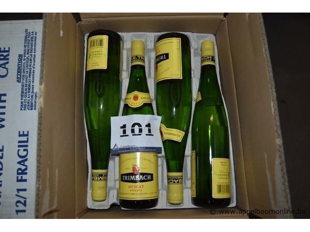 24x fles witte wijn, trimbach, muscat réserve 2012, alsace, 750ml - afbeelding 1 van  3