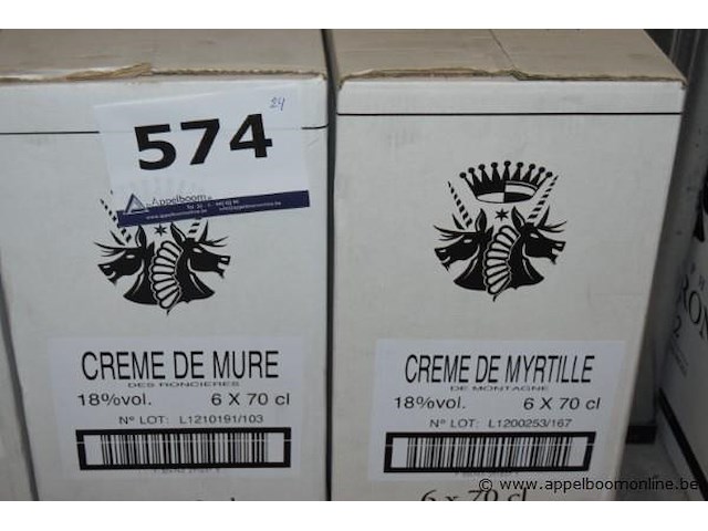 24x flessen likeur, wo. crème de fraise, crème de mure, crème de myrtille, 18%vol.,70cl - afbeelding 3 van  3