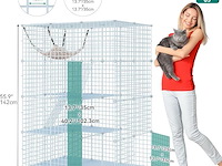 24x grote dierenkooi metaal 4 niveaus metaal wit - afbeelding 2 van  4