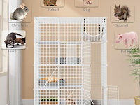 24x grote dierenkooi metaal 4 niveaus metaal wit - afbeelding 3 van  4