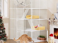 24x grote dierenkooi metaal 4 niveaus metaal wit - afbeelding 4 van  4