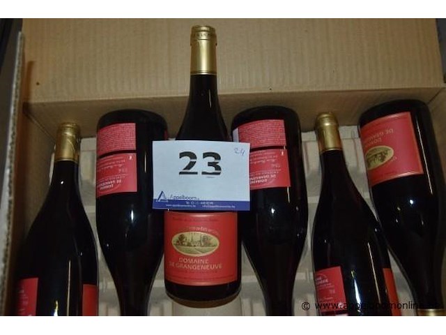24x rode wijn, domaine de grangeneuve, coteaux-du-tricastin 2001, 750ml - afbeelding 1 van  3