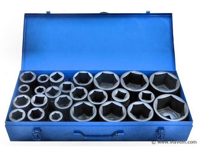 25 dlg zware krachtdoppenset 1" 17-75mm - afbeelding 3 van  3