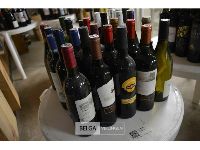 ±25 flessen diverse wijnsoorten - afbeelding 4 van  4